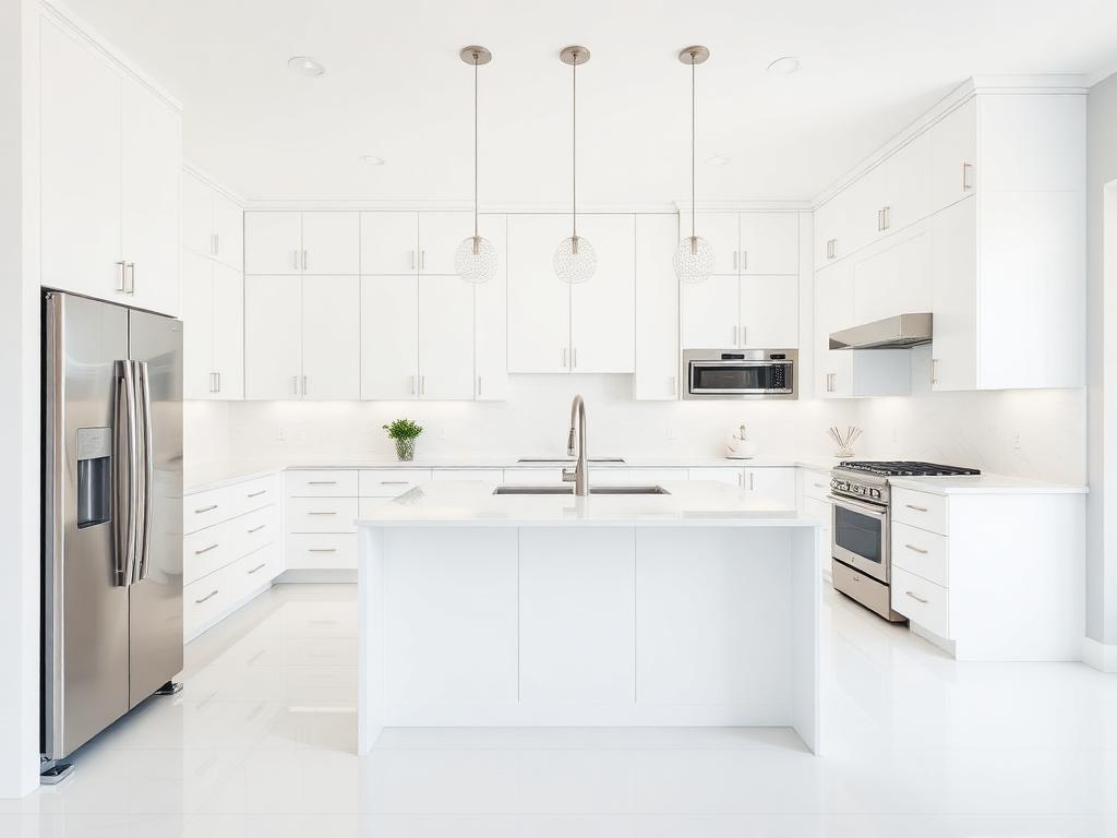 Professional real estate photography of a bright modern kitchen