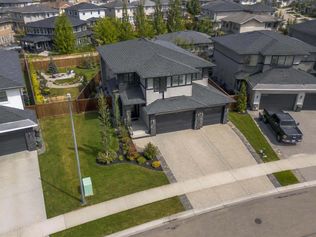 Drone aerial photo of a residential property, lot and neighbourhood street