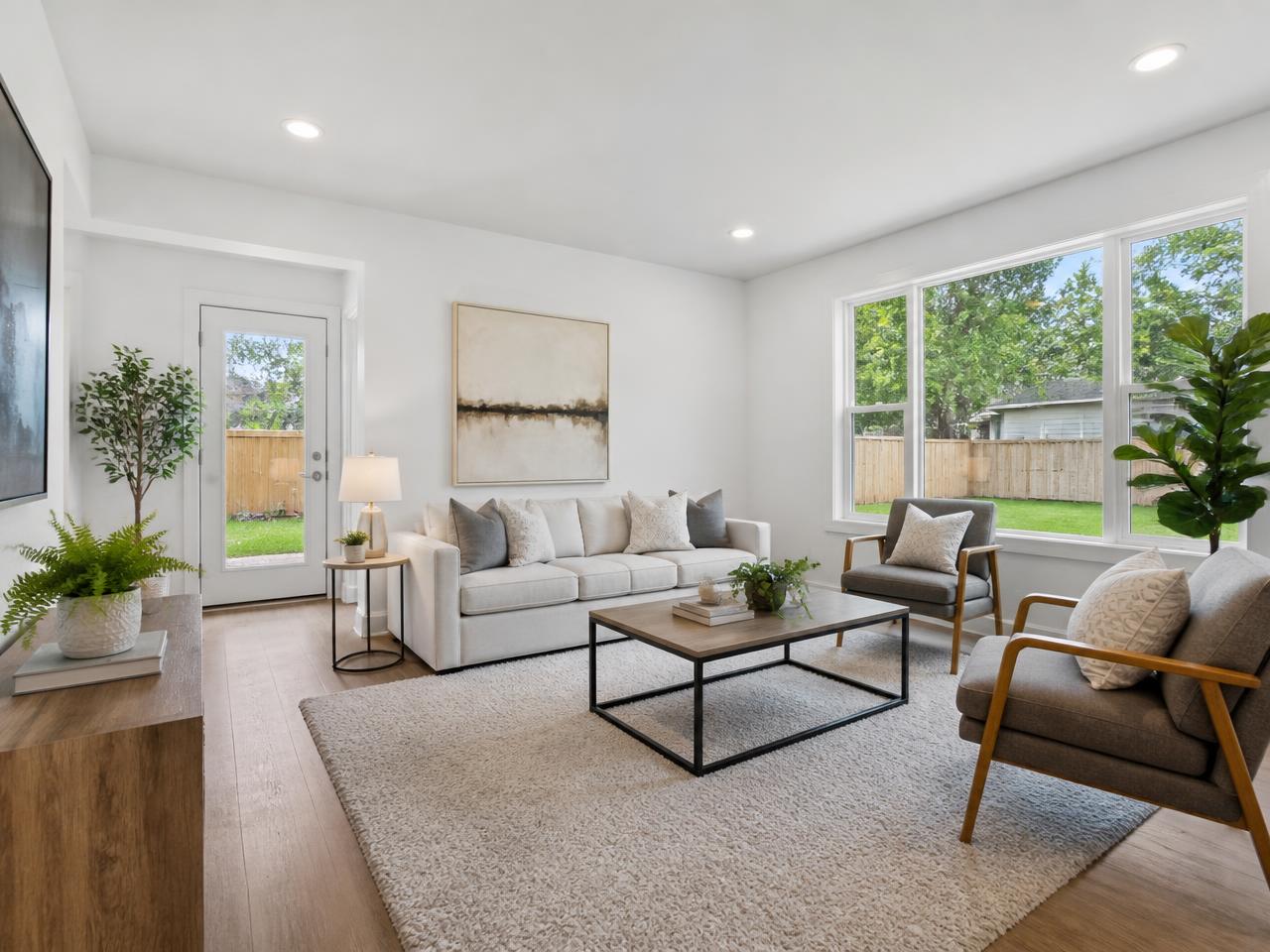 Professionally photographed bright modern living room